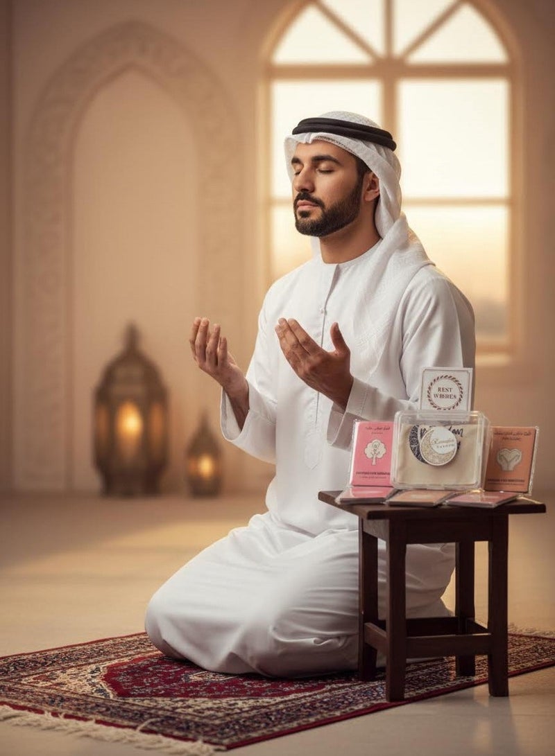 maffick 5 Packs Islamic Dua & Prayer Cards Set (Total 90 Cards) - Bilingual Arabic/English Mindfulness Flashcards with Storage Box & Ramadan Gift Bag - Educational Islamic Gift - Image 3